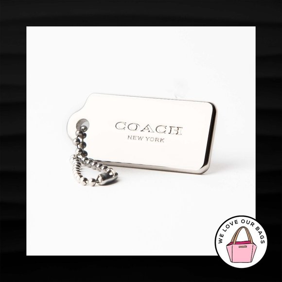 NEW Medium COACH SILVER NICKEL THICK METAL HANGTAG